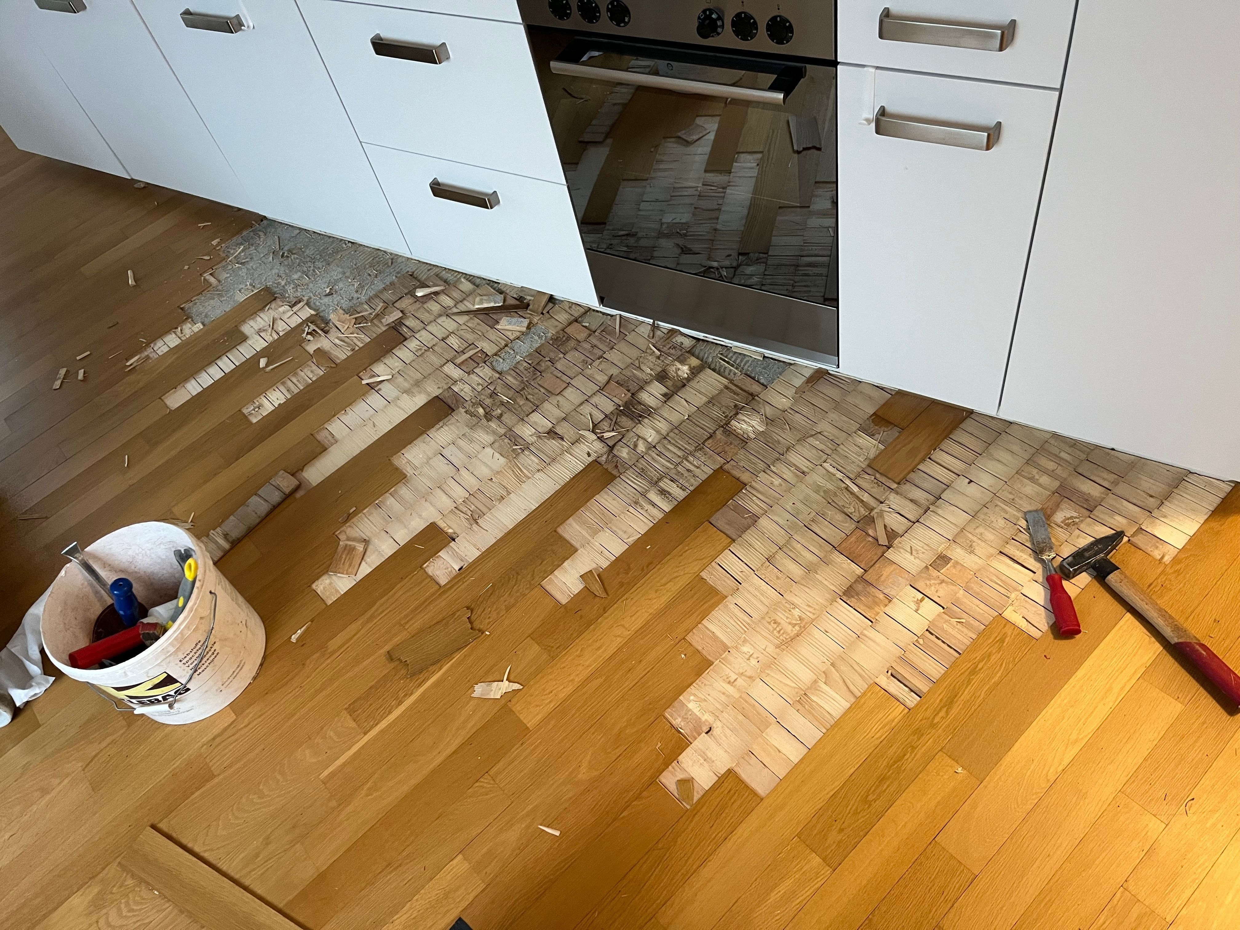 Parkett: Bereich nach Bearbeitung